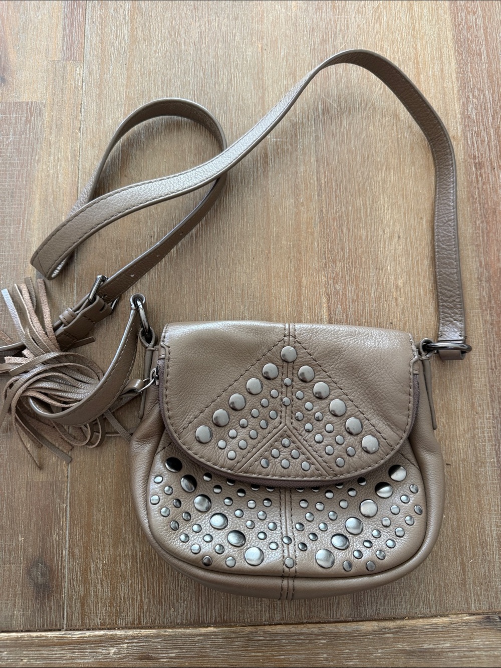 Isabella Fiore Studded Leather Crossbody Bag - Women's Shoulder Bag
